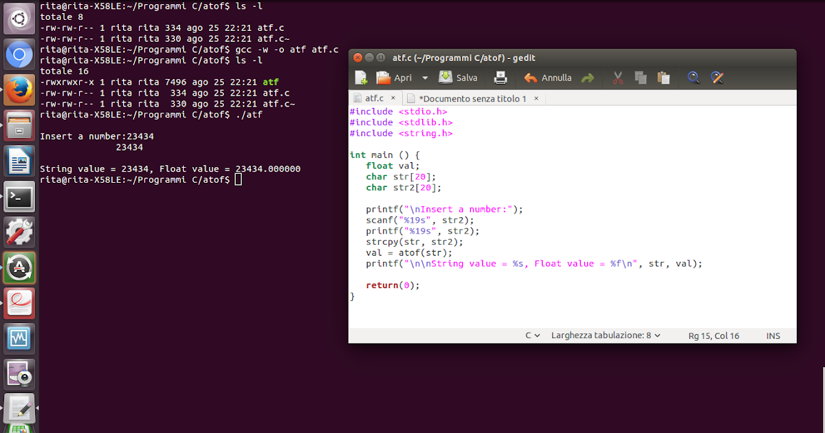 C language, function 'atof', alpha to float. In this example, convert the string into float number.