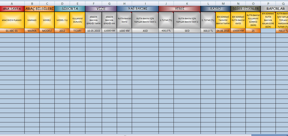 arac bakim programi 2 0 kullanma