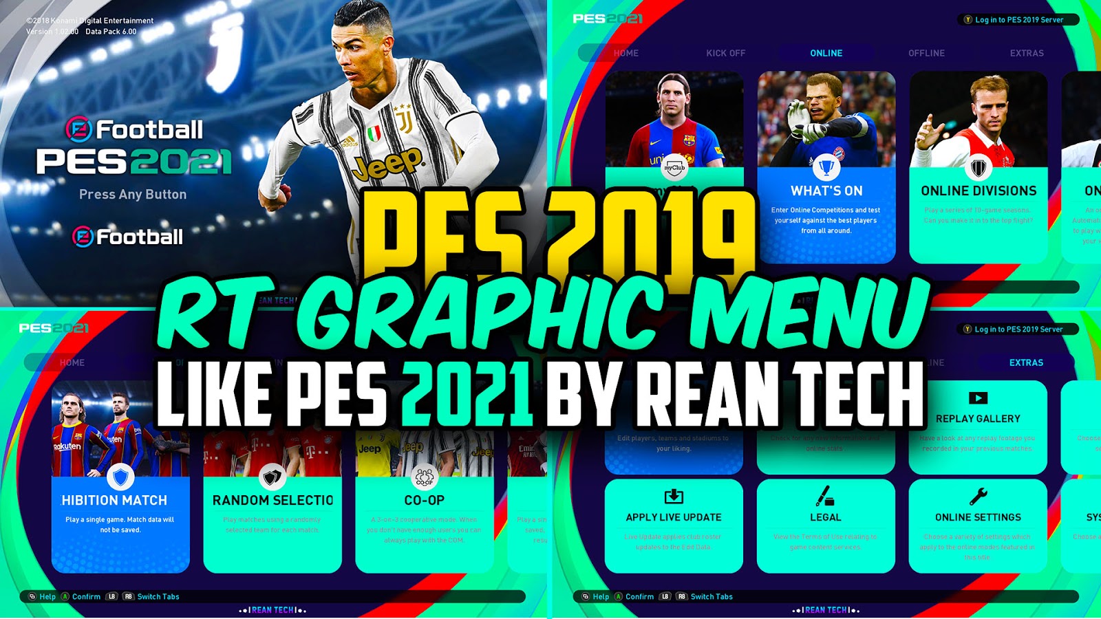 PES 2019 RT Graphic Menu 2021 by Rean Tech Season 2020/21