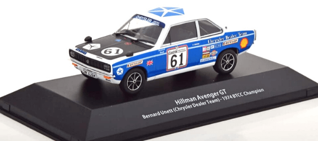 atlas btcc collection, british touring cars champions collection, hillman avenger gt 1:43 bernard unett