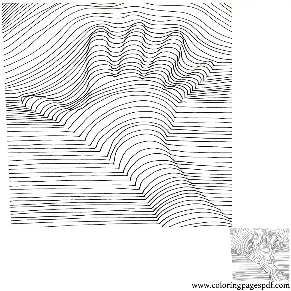 Coloring Page Of Lines On Top Of A Hand