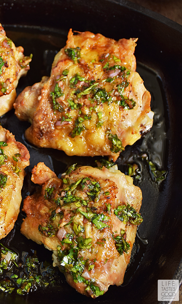 Chimichurri Chicken Thighs #SundaySupper | Life Tastes Good