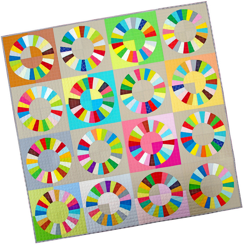 Kona Color Wheel Quilt | Red Pepper Quilts 2015