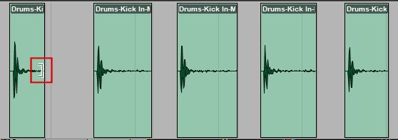 Trim tool showing on track in Avid Pro Tools Trim tool showing on track in Avid Pro Tools