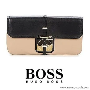 Queen Letizia carried Hugo Boss Colyne clutch bag