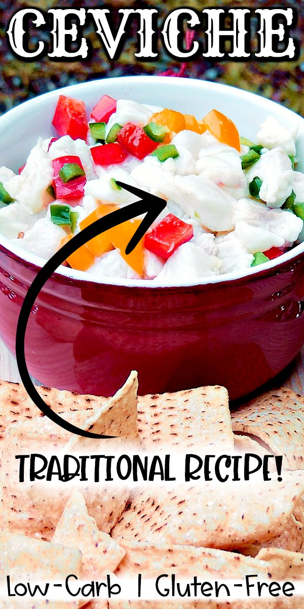 Traditional Ceviche - This ceviche recipe, a traditional no-cook summer appetizer, works with any fresh fish fillet with mild flavors, like cod, halibut, or snapper. It is a very simple recipe that is perfect as a flavorful appetizer, or a delicious light, healthy meal! #appetizer #fish #mexican #lowcarb #Keto #glutenfree #easy #recipe | bobbiskozykitchen.com