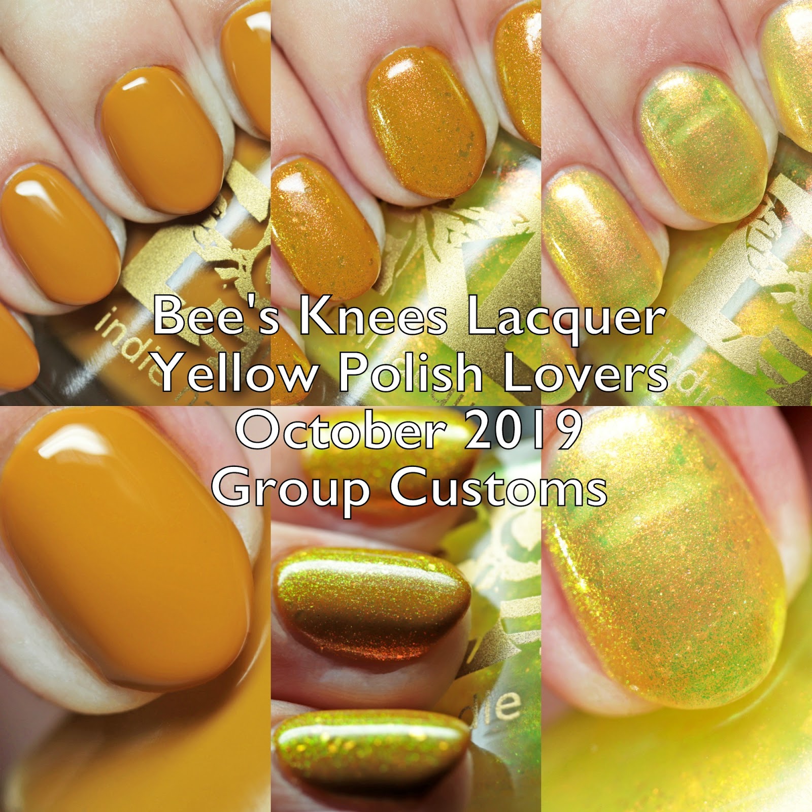 The Polished Hippy Bee's Knees Lacquer Yellow Polish Lovers October