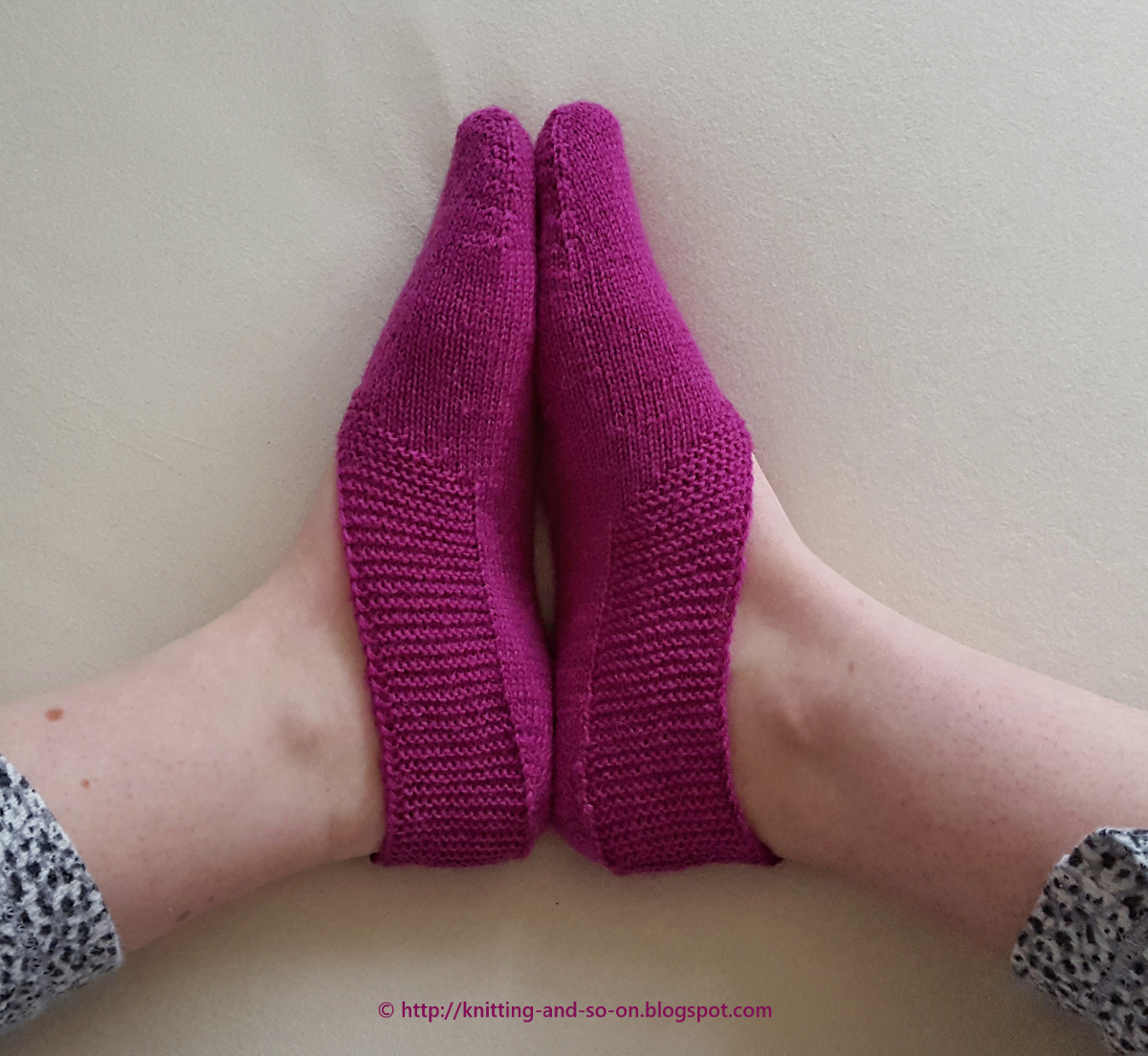 Knitting and so on: Geranium Knitted Slippers