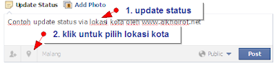 Update Status FB via Lokasi Kota