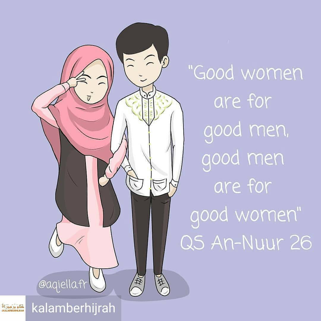 54 Gambar  Kartun Muslimah Suami Istri Design Kartun 