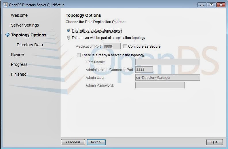 JEE Servers: openDS Installation and configuration step by step in windows