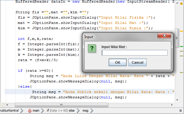 Struktur Kontrol IF ELSE dengan memanfaatkan Buffered Reader dengan ...