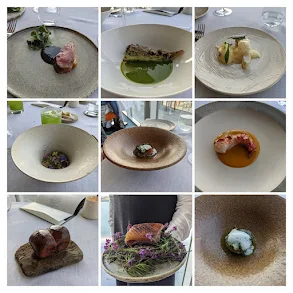 Collage of dishes on the Michelin star menu at House Restaurant at the Cliff House Hotel in Ardmore