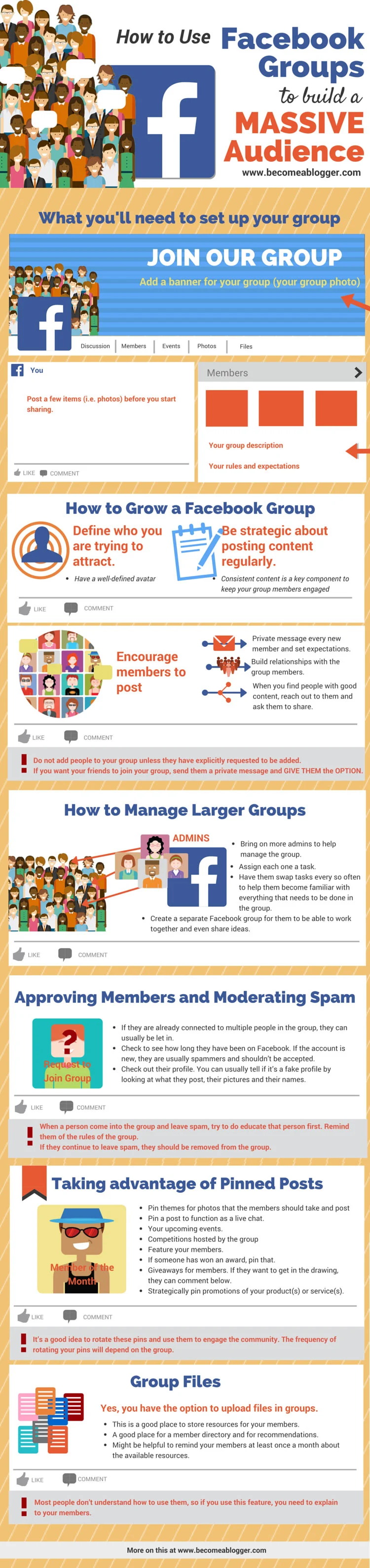 How to Use Facebook Groups to Build a Massive Audience - infographic