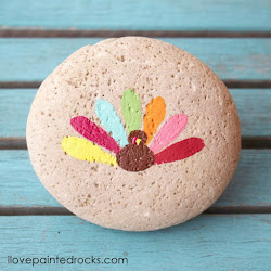 painted turkey thanksgiving rock rocks craft simple easy painting colorful