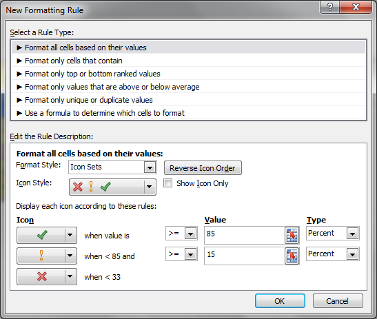 Creating Excel Heatmap using Icon Sets