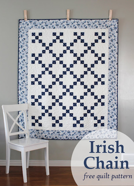 Irish Chain quilt - a free quilt pattern from A Bright Corner