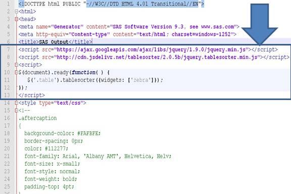 Make all SAS tables sortable in the output HTML » SAS博客列表