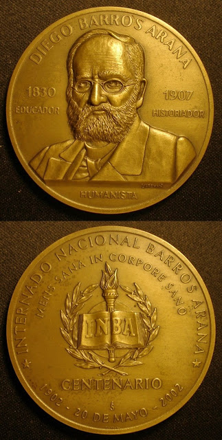 Medalla Centenario INBA  Diego Barros Arana