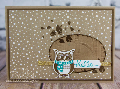 Cozy Critters Owl Hello Card to Welcome a New Stampin' Super Star  - Find out more here