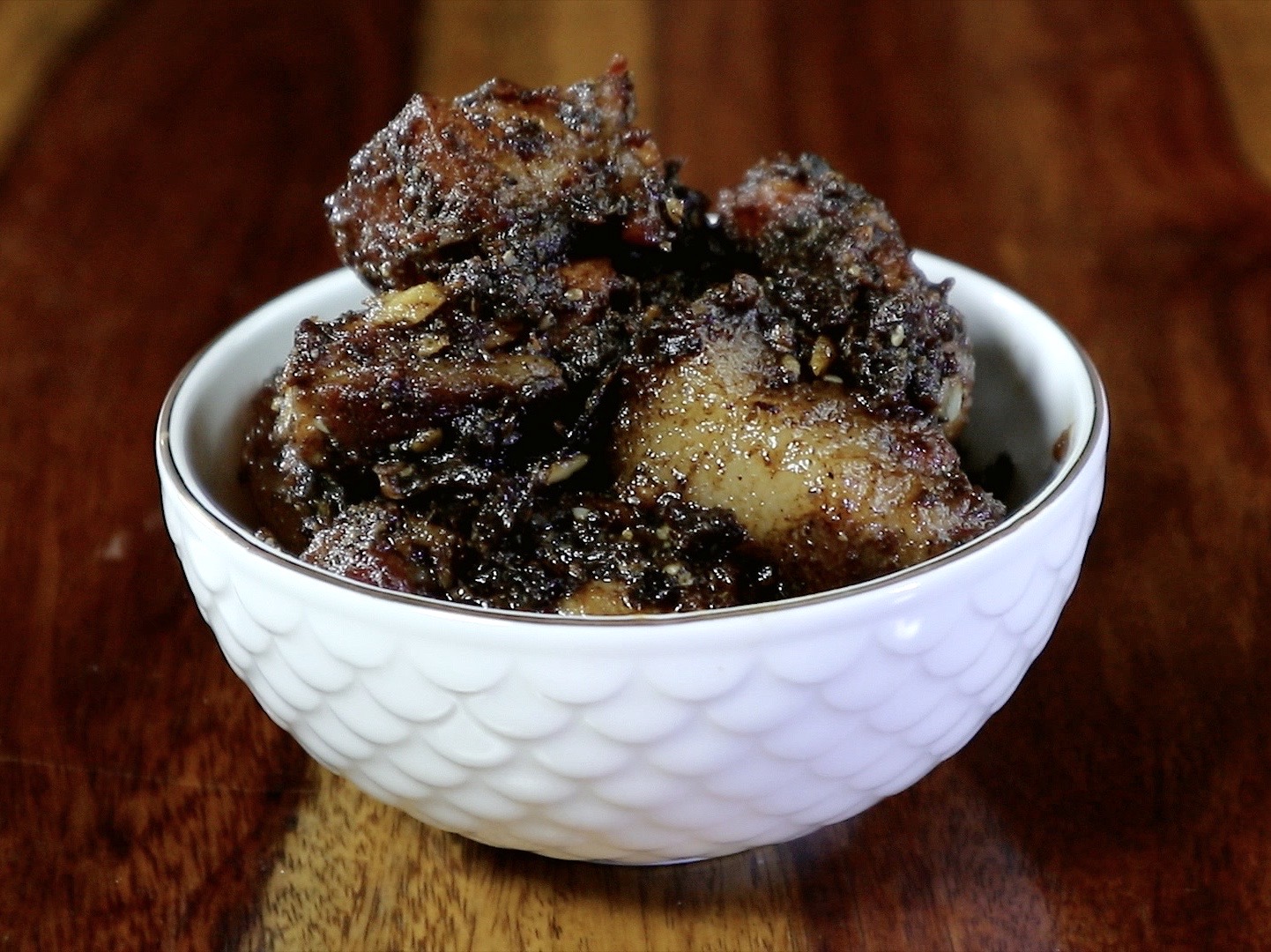 Henoop Phaok Lapen Nempo Karbi recipe Pork with Sesame Seeds