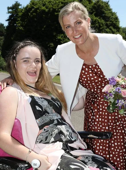 Countess Sophie visited the National Star College and Overbury Enterprise. The Countess wore Prada Dress, Shoes and Sophie Habsburg clutch