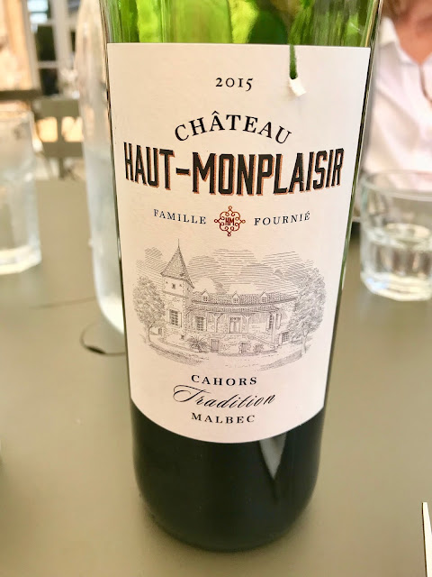 Chateau Haut-Monplaisr bottle shot at Le Caillau. Photo by Nicole Ruiz Hudson