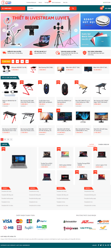 Mẫu Template Blogspot Bán Hàng Thiết Bị Livestream Chuẩn SEO