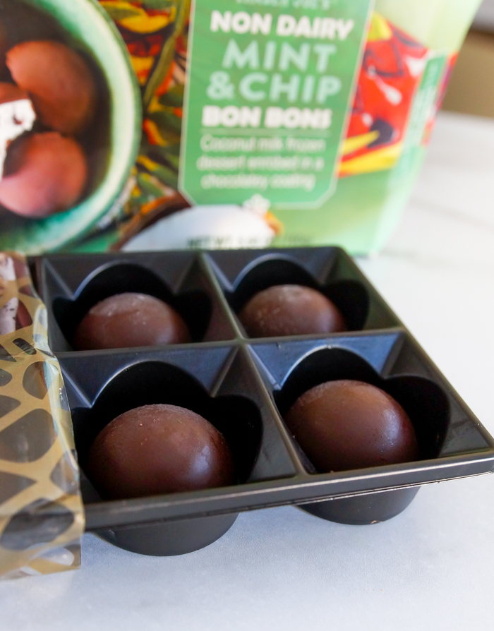 Sweet on Trader Joe's NonDairy Mint & Chip Bon Bons Bake at 350°