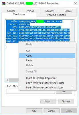 Mengambil Informasi Kode Hash di File's Properties