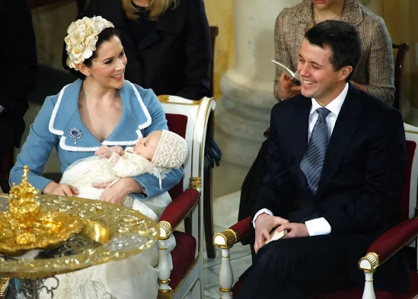 Prince Frederik and Princess Mary got married at Copenhagen Cathedral wedding ceremony wedding dress, diamond earrings, diamond tiara, Princess Mary style