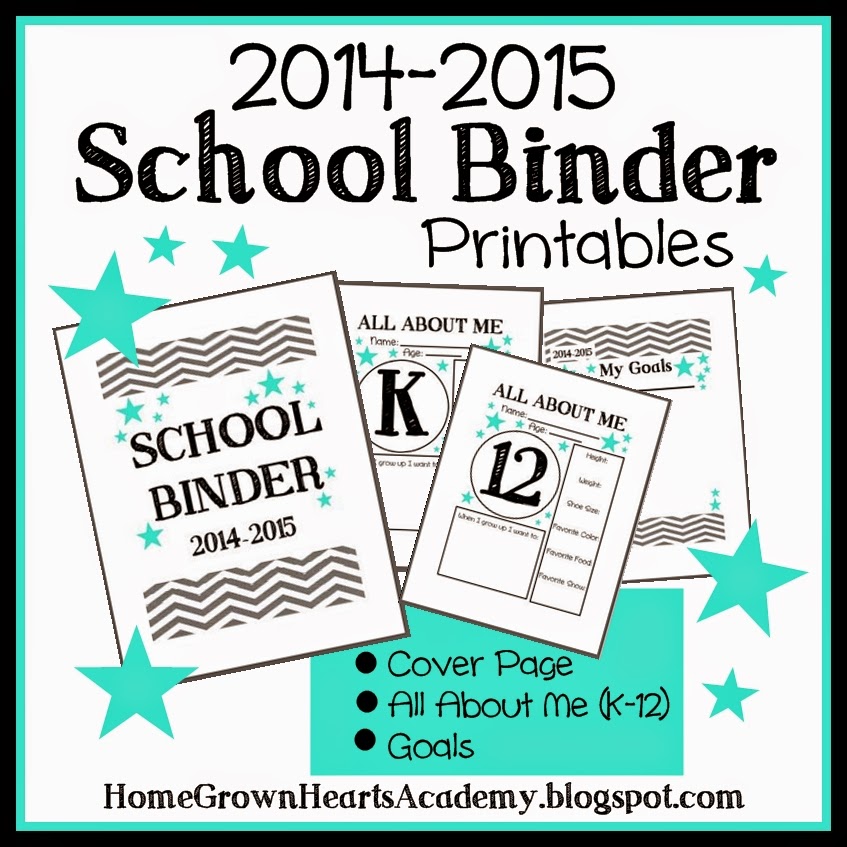 Home Grown Hearts Academy Homeschool Blog FREE School Binder Printables