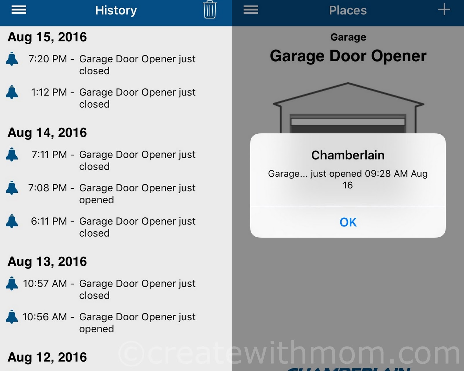 Create With Mom Bring Your Garage Door to Life using Chamberlain MyQ Garage Door Controller