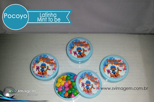 latinha mint to be do pocoyo azul clara para menino personalizada para decorar sua festa