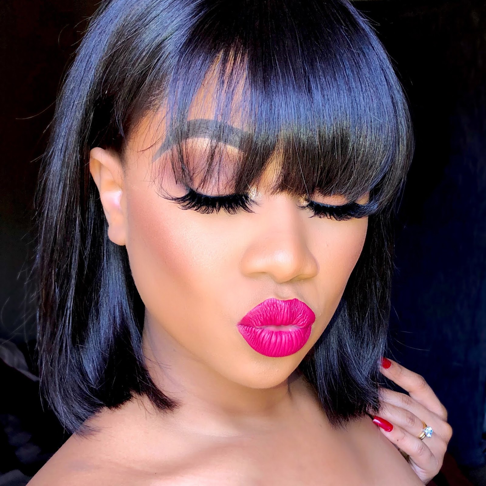 LUVMEHAIR Short Cut Bob Wig with Bangs Frontal Lace Wig GlamStylistxoxo