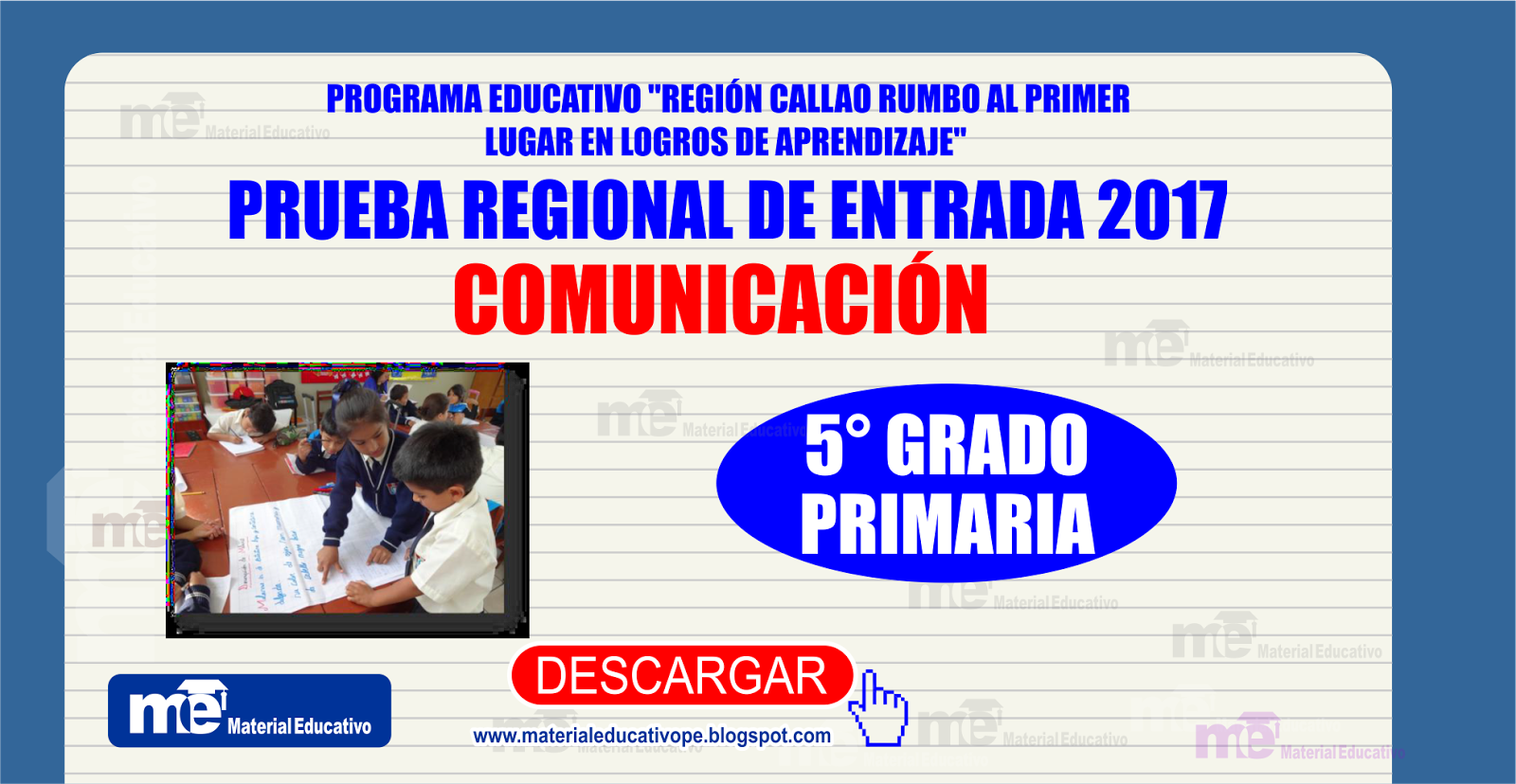 Prueba de inicio de comunicación quinto grado primaria 2017