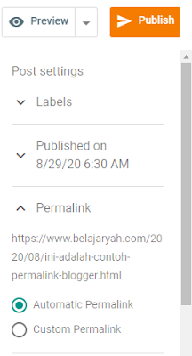 Contoh Mengatur Permalink Artikel Blogger Contoh Mengatur Permalink Artikel Blogger