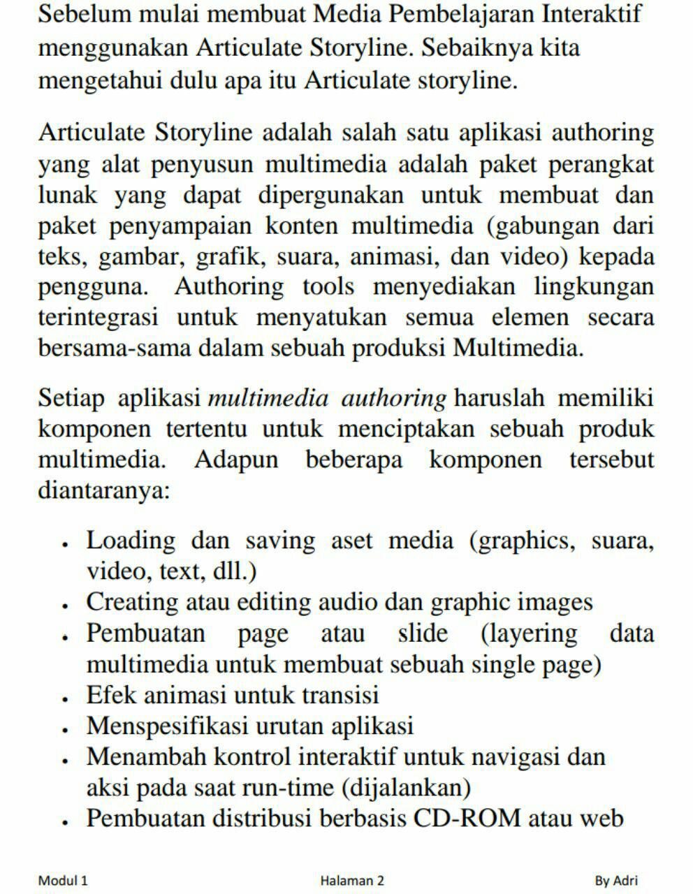 Storyline adalah