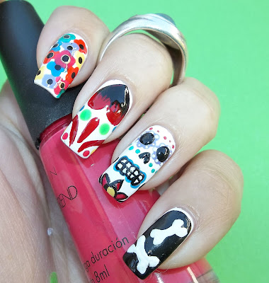 Día de los muertos Nail art