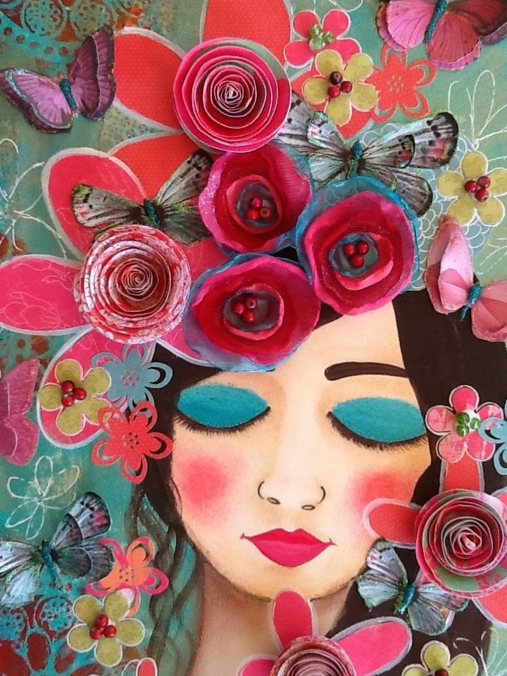 Made-By-Me....Julie Ryder: My Island Girl…Mixed media on canvas