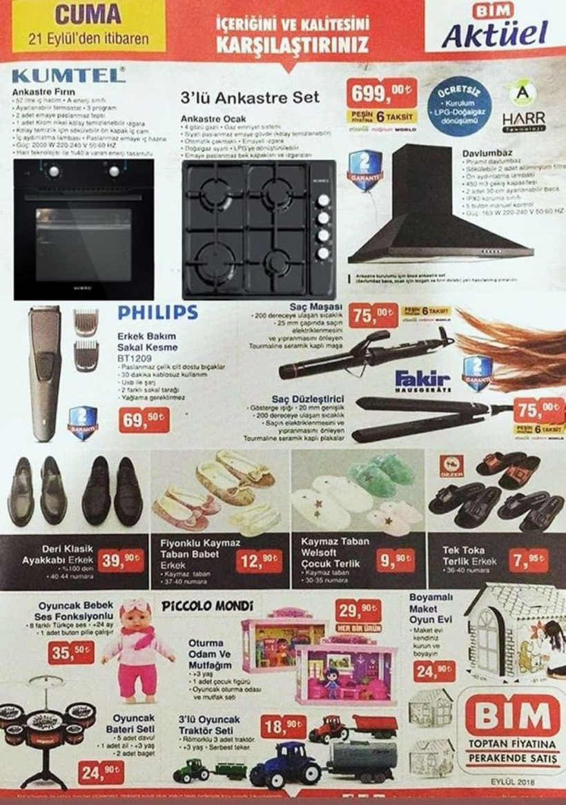 BİM 28 Eylül 5 Ekim aktüel ürünler kataloğu yayında 2018 BİM aktüel
