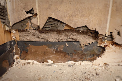 broken tile shower wall leak insulation