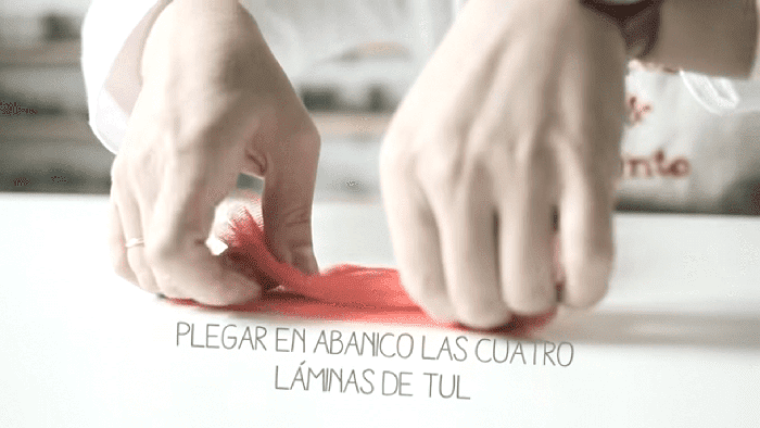 Manualidad flor de tul diy