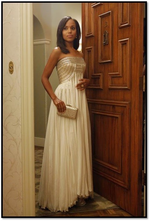 Robe Jean Fares couture gown Olivia Pope Scandal ABC robe de gala dorée vestale