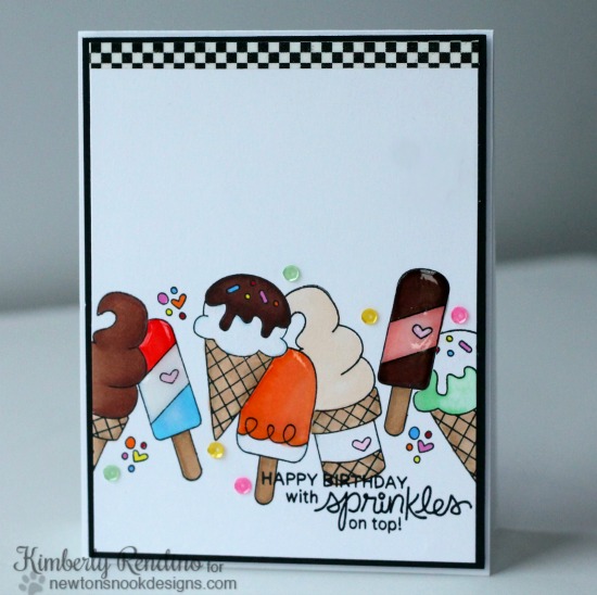 Ice Cream Birthday Card by Kimberly Rendino | Summer Scoops Stamp set by Newton's Nook Designs