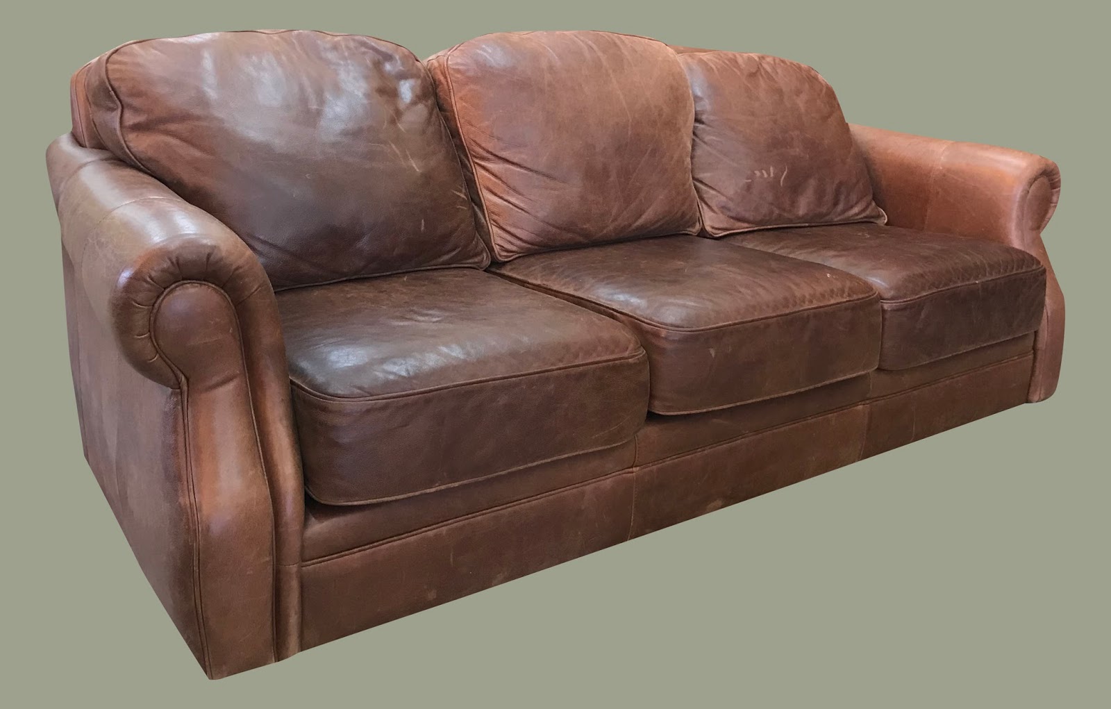 Uhuru Furniture & Collectibles Distressed Leather Sofa 145 SOLD