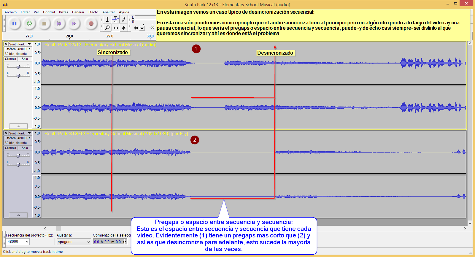 Audacity + Extra; Guia tutorial para sincronizar