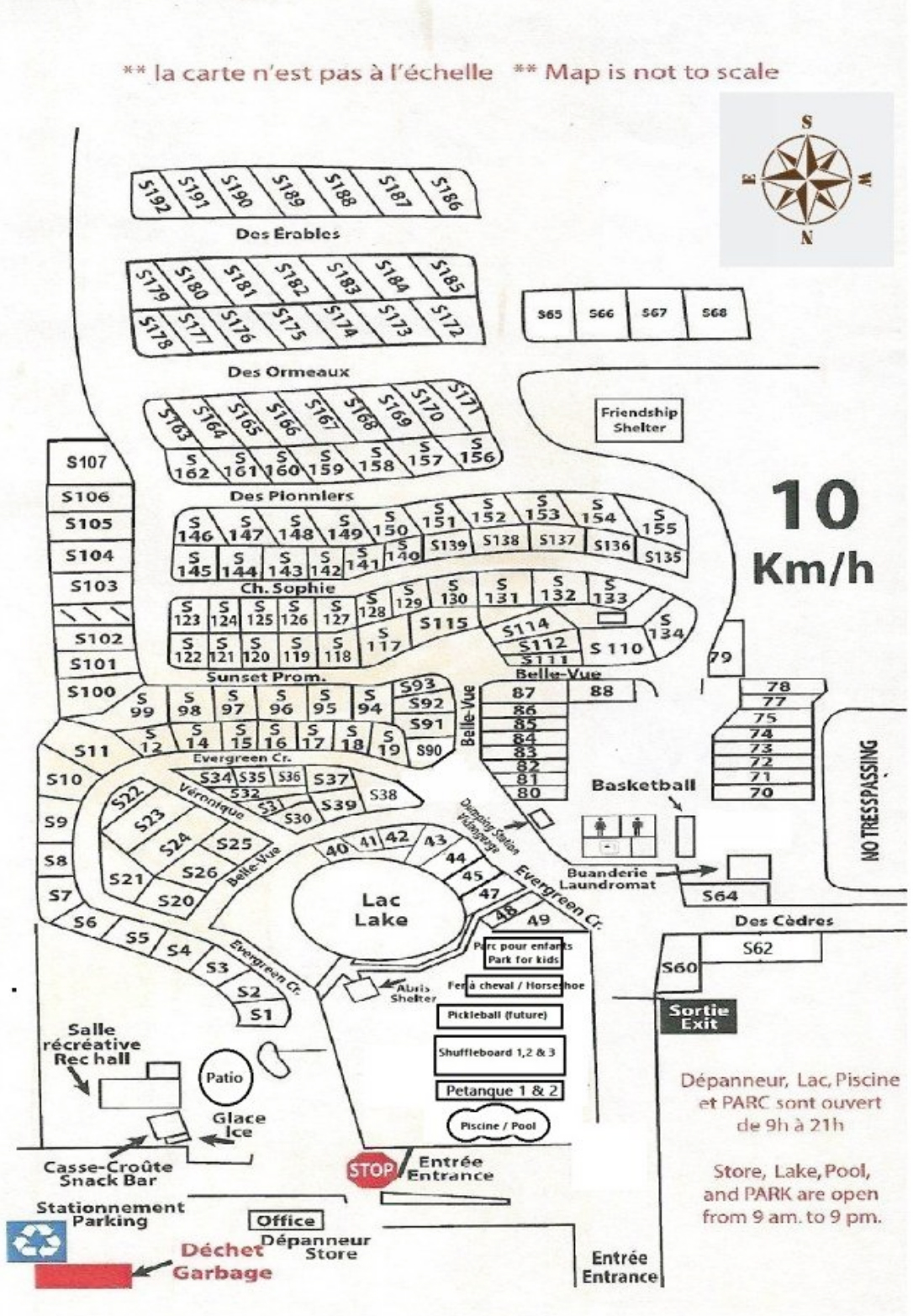 Evergreen Camping & Resort Camping Map