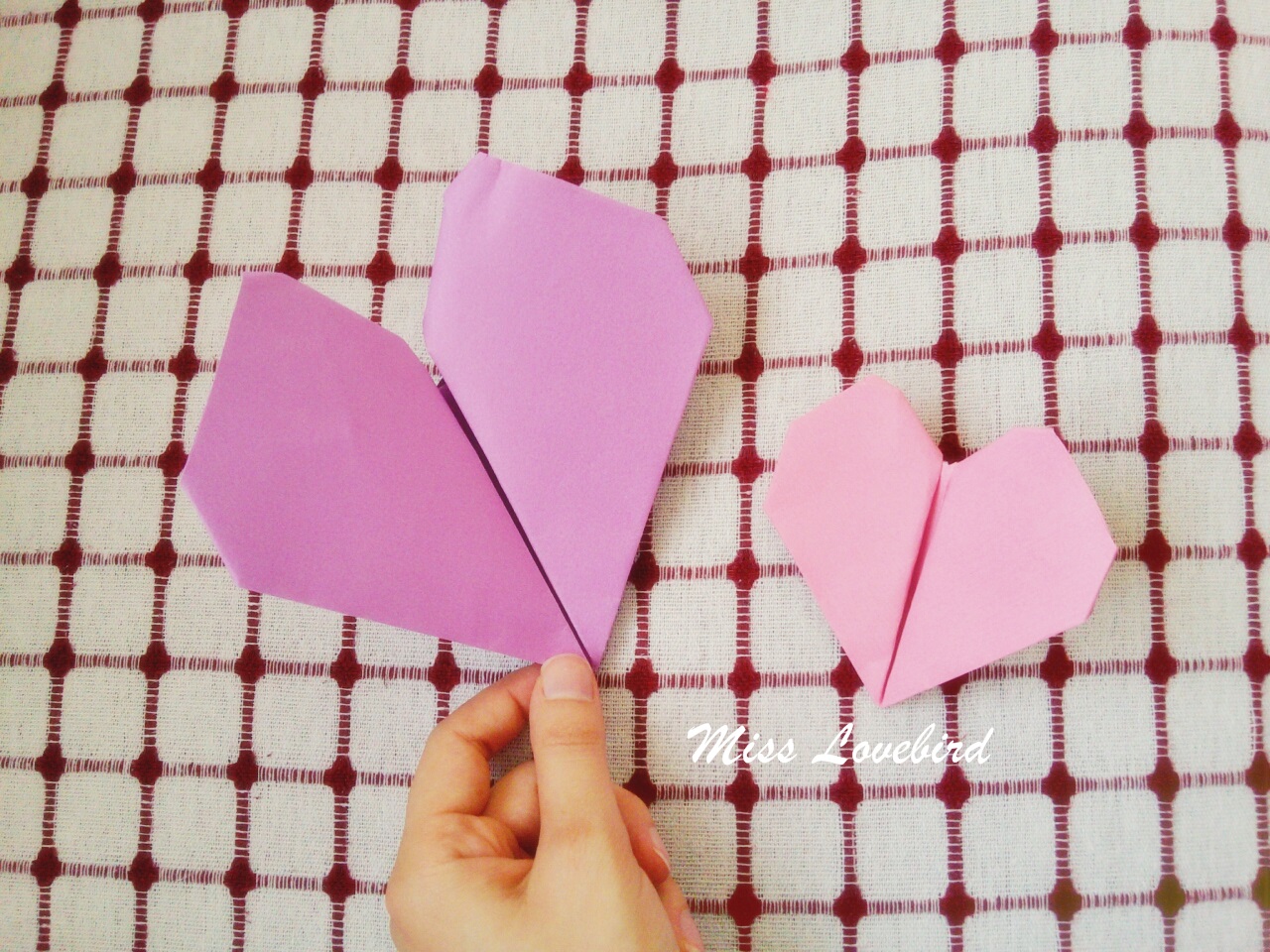 Miss Lovebird Carpan Kalp Origamisi Kagit Katlama Sanati Babalar Gunune Ozel El Yapimi Hediye Fikri