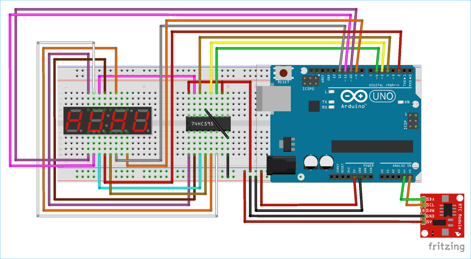 Arduino Family: Arduino 4-Digit 7-Segment Digital Clock